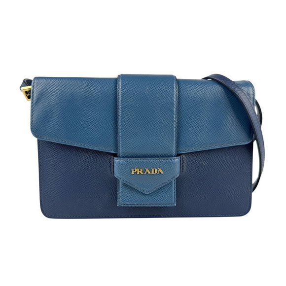 PRADA Blue Leather Shoulder Bag - Picture 1 of 5